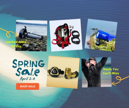 Big Blue Light, DiveXtra Scooter, DRIS Dive Gear Trianta Wing, Fourth Element Xeno, and more, limited-time offers on deals you can't miss.
